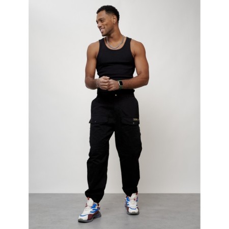 Cargo jeans male, size 44, black color-9