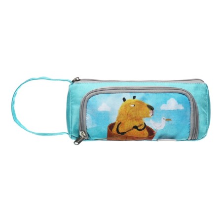 The pencil case is soft, 2 compartments, voluminous, 100 x 210 x 80 mm, Erichkrause Spiderweb, 60182-1