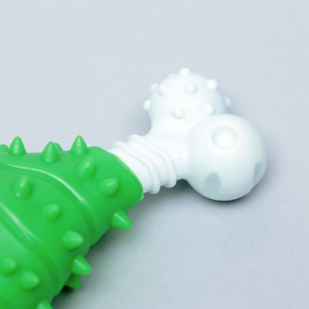 Two -layer toy (hard and soft plastic) "lower leg", 12 cm, green-4