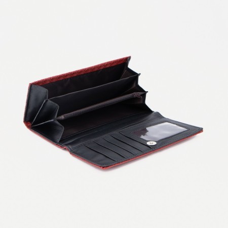 Women's wallet on the button, red color-2