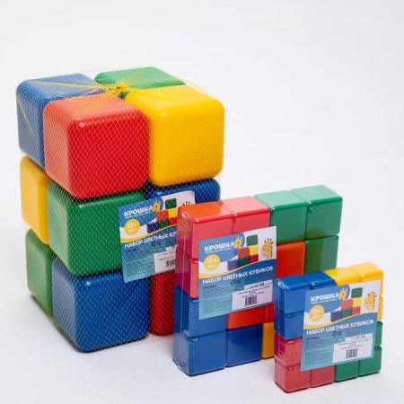 Set of colored cubes, 6 × 6 cm, 12 pieces-10
