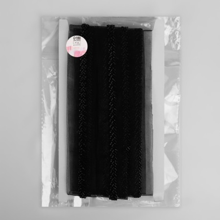Decorative braid with beads, 35 mm, 4.5 ± 0.5 m, black color-2