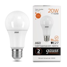 LED LED ELEMENTARY 20W A60 3000K TEPP. Bel. E27 1520lm Gauss 23219