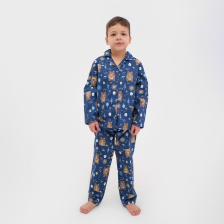 Pajama nursery (shirt, trousers) KAFTAN "Bears", p. 98-104, blue-2