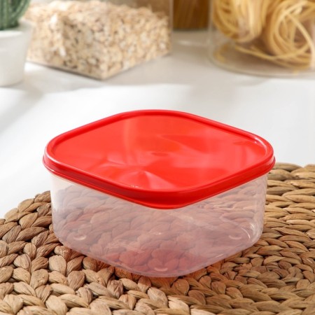 Container square shade, food, 700 ml, red color-3