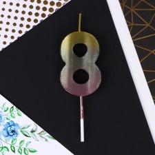 Свеча для торта, цифра «8», 10 х 3,5 см.