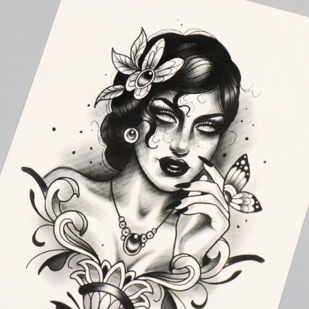 Tattoo on the body color "empty soul" 26.1x14.6 cm-3