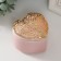 Coramics box, metal "Heart with leaves" Pink 9x8.5x7.2 cm