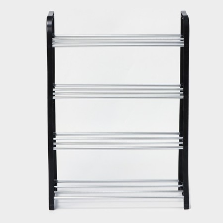 Shoe -shoe Dolyana, 4 tiers, 42 × 19 × 60 cm, black color-4
