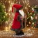 Santa Claus "In a suit with patterned sleeves" moves, with a backlight, 40 cm, red