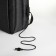 City backpack on a zipper, 2 pockets, with USB, black color