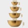 Salette bowls Sphere, 950 ml, 1.55 liters, 2.4 liters, 3.4, with a measured scale, stainless steel, set 4 pcs, gold