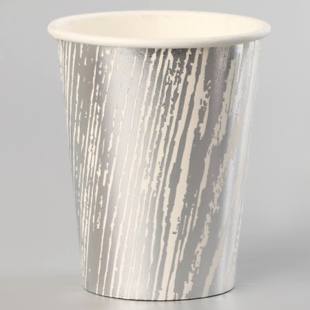 Paper "stripes" glasses, 6 pcs., Silver color