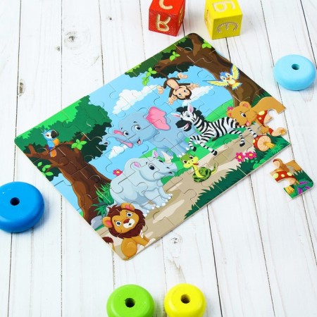 Great puzzle "Animals in the forest"-1