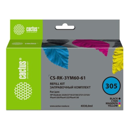 Cactus CSTus CS-RK-3YM60-61 No. 305, for HP DJ 2710/2120/2721, 4x30 ml, multicolored 939311