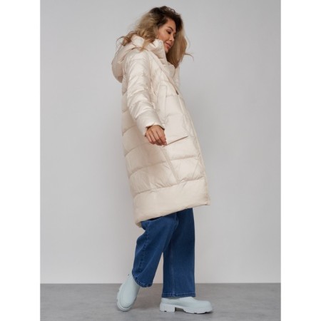 Coat insulated winter female, size 48, color light-beige-18