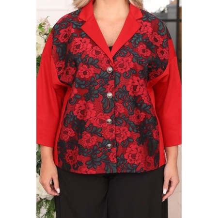 Female jacket, size 52, red color-17