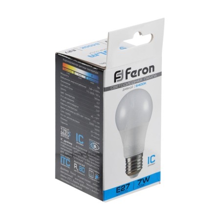LED LED Feron (7W) 230V E27 6400K A60, LB-91-2