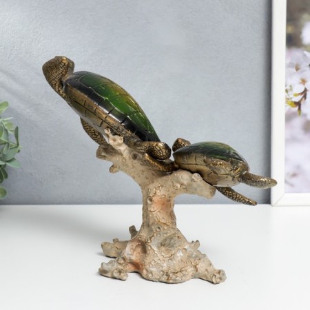 Souvenir Polystone "Turtles on Corals" 19.5x11.5x25 cm-2