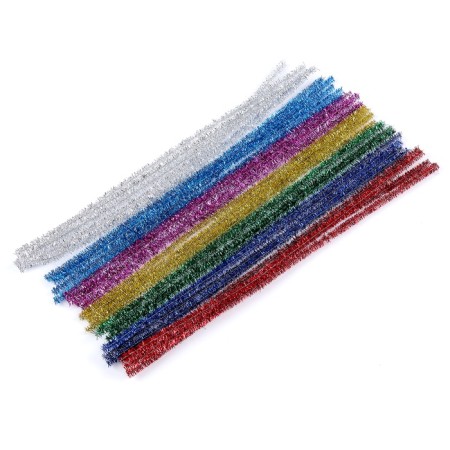 Wire with pile for crafts and decoration, set of 30 pcs., Mix color with brilliance-2