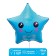 Foil ball 18 "Star with tie", blue