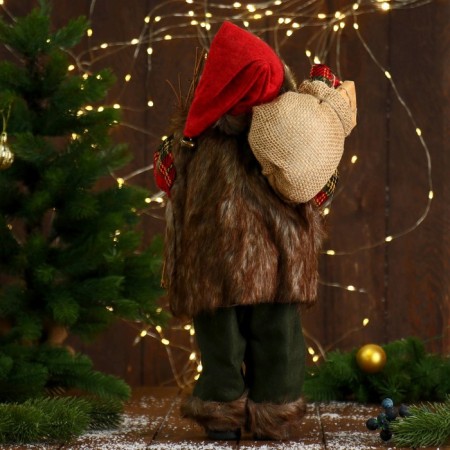 Santa Claus "in a fluffy vest, with twigs" 45 cm-2