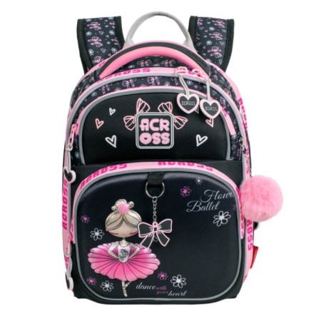 School backpack by Ergon. Spray Across 178 35*26*14 Virgo + Pen, Burner Cher/Rose 24-178-7