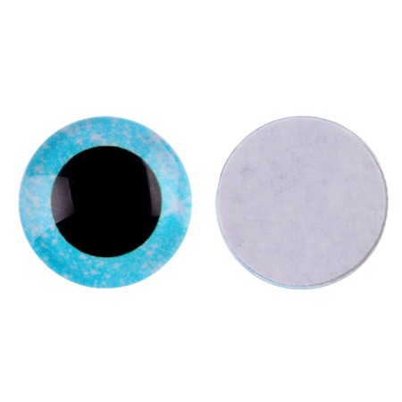 Elose -based eyes, set of 10 pcs., Size 1 pc. - 20 mm, blue color with sparkles