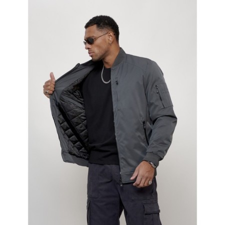 Male bomber, size 48, dark gray color-7