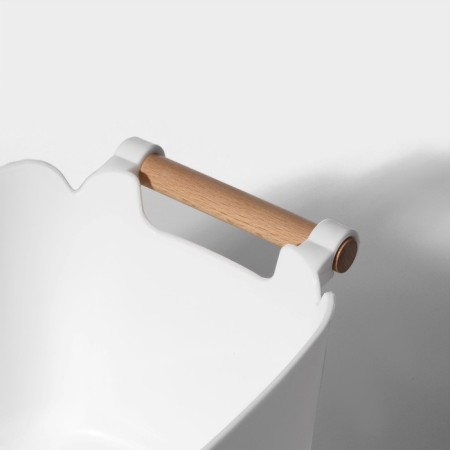 Storage container with handle LadOM "Laconicity", 33.5 × 18.5 × 14.5 cm, white color-7