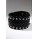 Bracelet skin "minimal" weaving, black color with silver, 23 cm