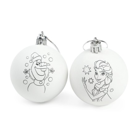 Christmas balls for coloring for the New Year "Elsa and Olaf", d = 5.5 cm, 2 pcs, paints, a set for creativity, a cold heart-3