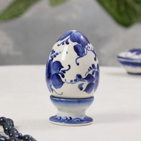 Souvenir "Egg on the stand", 10.x6 cm, gzhel-1