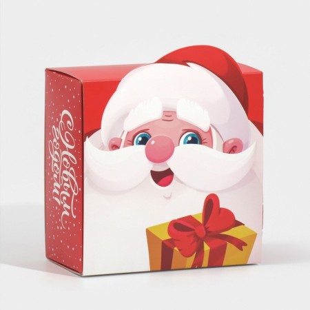 Folding box "Grandfather Frost", 15 x 15 x 8 cm, new year