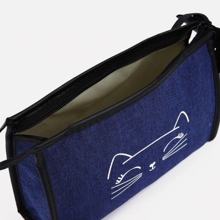 Cosmetic bag with a lining, blue color-2