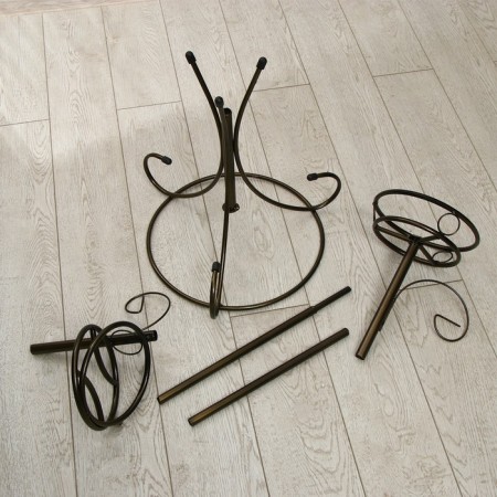 Flowers stand, floor, collapsible, 2 pots, d = 18 cm, bronze-3
