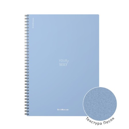 A4 notebook 80 sheets, a cage on a spiral, Erichkrause, "Symbol" Plastic Cover Blue-3