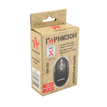 GM-100, mouse, wired, optical, 1000 dpi, USB, black-4
