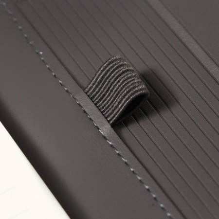Organizer on the rings A5, 80 sheets, leatherette, with a valve, a line, with a handle, in a gift box, black and gray-8