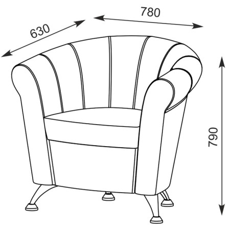 Bange "Laguna", 780 × 630 × 790 mm, velor, nut color-2