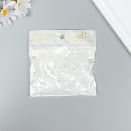 Beads for creativity plastic "White Flower" set 20 pcs 2.2x2.2 cm-5