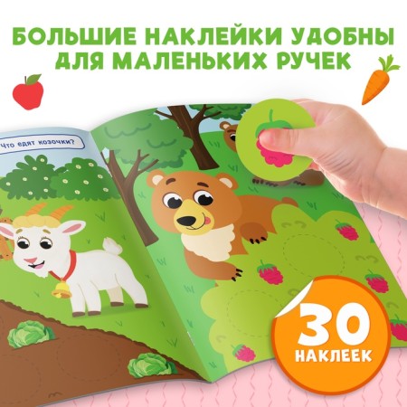 A book with stickers "Large circles. Who has what for lunch? ", 30 stickers-3