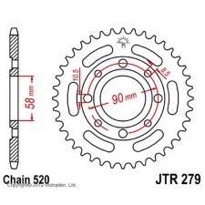 The rear star for the motorcycle steel JTR279, chain 520, 32 teeth