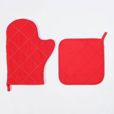 Set of kitchen. Ethel "Christmas Evening": 19x19 cm, mittens-throw 20x28 cm, 100-2