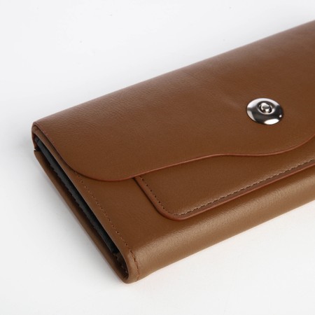 Women's wallet on a magnet, brown color-2