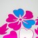 Interior mirror sticker "Large flowers" color 60x32 cm