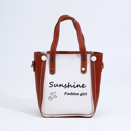 Bag Women's Tout with zipper, brown color