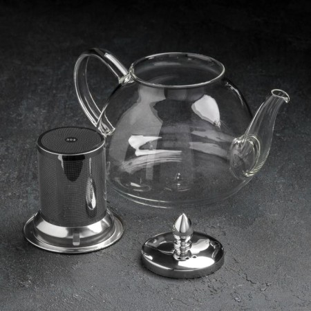 Glass teapot with metal sieve "Jacques", 1.3 liters-2