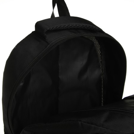 Youth backpack from textiles on lightning, 5 pockets, black/green color-5