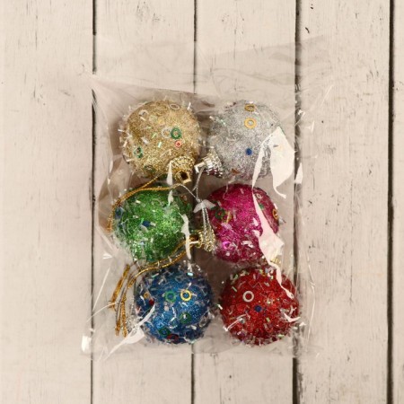 Set of balls plastic D-4 cm, 6 pcs "sequet" mix-2